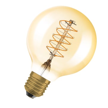 LEDVANCE Vintage 1906 LED globe80 gold spiral filament ultra thin 420lm 4,8W/822 (37W) E27 dimmable 4099854090806