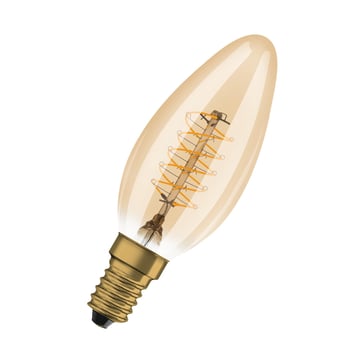 LEDVANCE Vintage 1906 LED kerte guld spiral filament ultra tynd 250lm 3,4W/822 (25W) E14 dæmpbar 4099854091612