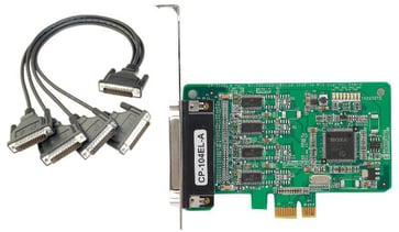 Moxa 4-port RS-232 PCI Express seriel kort, inkl. 50cm blæksprutte kabel, CP-104EL-A-DB25M 44750