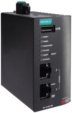 Moxa Sikkerhedsmodul IPS/DPI Inline 2-port Ethernet Gigabit, IEC-G102-BP-SA 51679