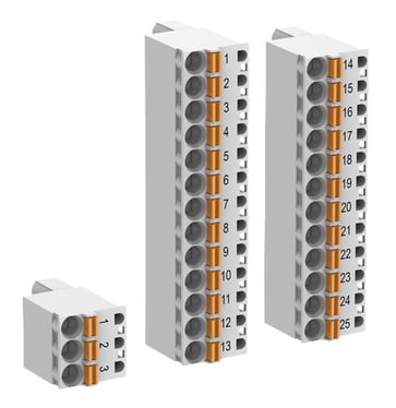 Terminal block set. for PM503x, PM505x and PM507x. Spring front / cable  side. 1 Power supply, 2 I/O connectors (TA5212-TSPF) 1SAP187400R0005