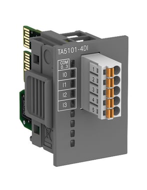 Digital input option board. 4 DI: 24VDC. Spring terminals included (TA5101-4DI) 1SAP187000R0001