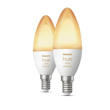 Philips HUE LED Candle White ambiance 5,2W (25W) E14 Frosted Dimmable 2-pack 929002294404