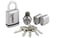 Lock set: 2 oval cylinders, 1 mailbox cylinder and 1 padlock 13574 miniature