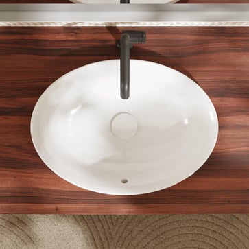 hansgrohe Xuniva D Above counter basin 550/400 without tap hole with overflow, white 60156450