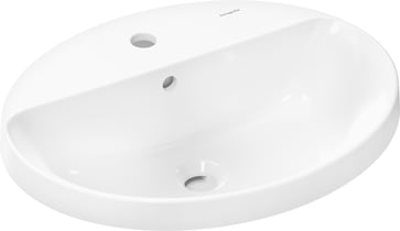 hansgrohe Xuniva D Above counter basin 550/450 with tap hole and overflow, white 60160450