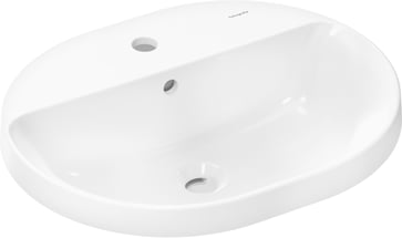 hansgrohe Xuniva U Above counter basin 550/450 with tap hole and overflow, white 60161450