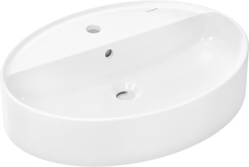 hansgrohe Xuniva D Wash bowl 600/450 with tap hole and overflow, white 60170450