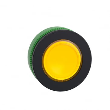 Harmony flush signallampehoved i plast for LED med linse i gul farve ZB5FV083