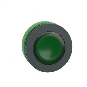 Harmony flush lampetrykshoved i plast for LED med fjeder-retur og plan trykflade i grøn farve ZB5FW333