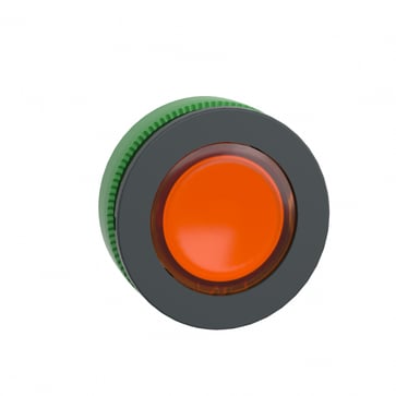 Harmony flush lampetrykshoved i plast for LED med fjeder-retur og plan trykflade i orange farve ZB5FW353