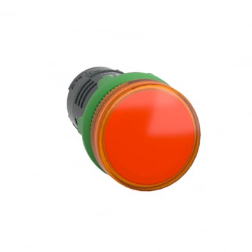 Orange Monolithic pilot light Ø22 plain lens with integral LED 110...120V XB5EVG5