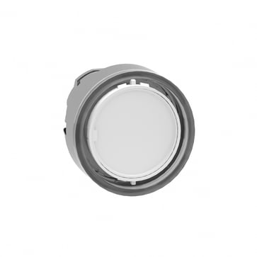 Pushbutton head in metal for Ø22mm mounting with spring return and legend insertion under one of the 6 transparent colored caps ZB4BA98