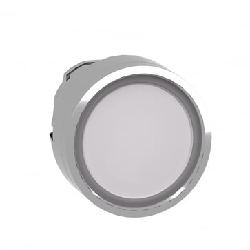 Harmony trykknaphoved i metal for LED med kip-funktion og plan trykflade i hvid farve ZB4BH013