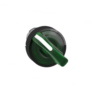 Harmony drejegreb i sort metal for LED med 2 faste positioner i grøn farve ZB4BK12337