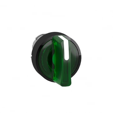 Harmony drejegreb i sort metal for LED med 3 faste positioner i grøn farve ZB4BK13337