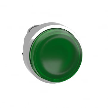 Harmony lampetrykhoved i metal for LED med fjeder-retur og ophøjet trykflade i grøn farve ZB4BW133