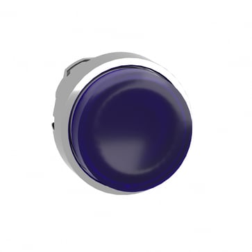 Harmony lampetrykhoved i metal for LED med fjeder-retur og ophøjet trykflade i blå farve ZB4BW163