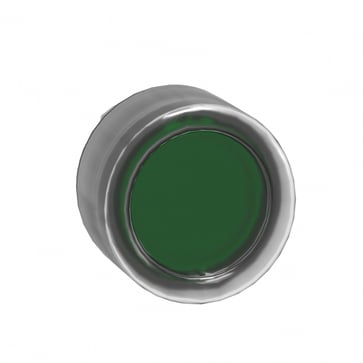 Harmony lampetrykhoved i metal for LED med klar silikonehætte og fjeder-retur med plan trykflade i grøn farve ZB4BW533