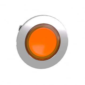Harmony flush trykknaphoved i metal for LED med kip-funktion og isætning af label under den orange trykflade ZB4FH053