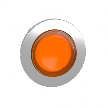 Harmony flush trykknaphoved i metal for LED med kip-funktion og isætning af label under den orange ophøjede trykflade ZB4FH53