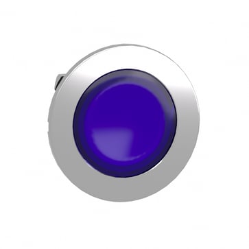 Harmony flush trykknaphoved i metal for LED med kip-funktion og isætning af label under den blå trykflade ZB4FH063