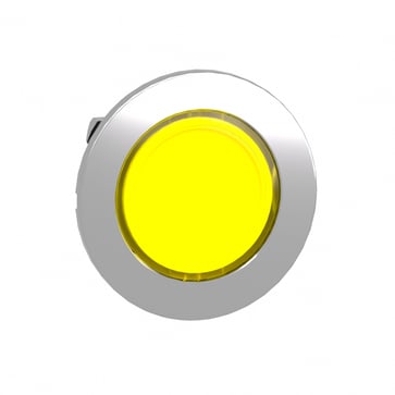 Harmony flush trykknaphoved i metal for LED med kip-funktion og isætning af label under den gule trykflade ZB4FH083