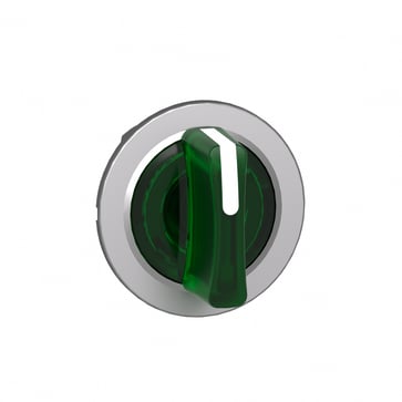 Harmony flush drejegreb i metal for LED med 3 positioner og fjeder-retur fra H-til-M i grøn farve ZB4FK1833