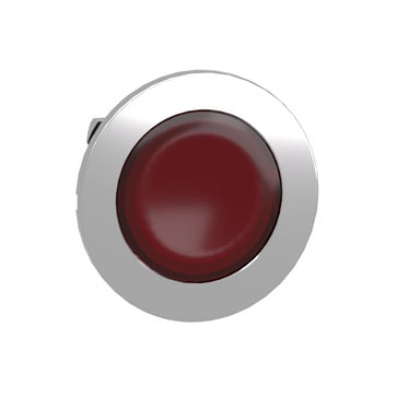 Harmony flush lampetrykshoved i metal for LED med fjeder-retur og plan trykflade i rød farve ZB4FW343