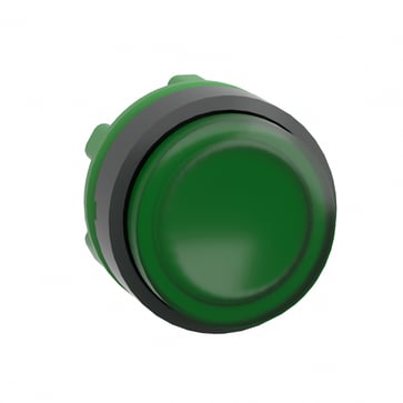 Harmony trykknapshoved i plast for LED med kip-funktion og ophøjet trykflade i grøn farve ZB5AH33
