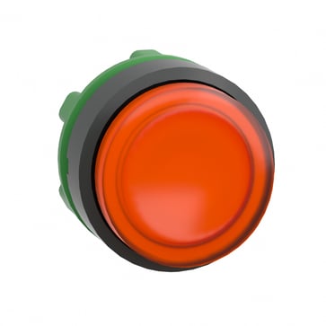 Harmony lampetrykshoved i plast for LED med fjeder-retur og ophøjet trykflade i orange farve ZB5AW153