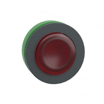 Harmony flush trykknapshoved i plast med kip-funktion f/LED og label under en rød høj trykflade ZB5FH43