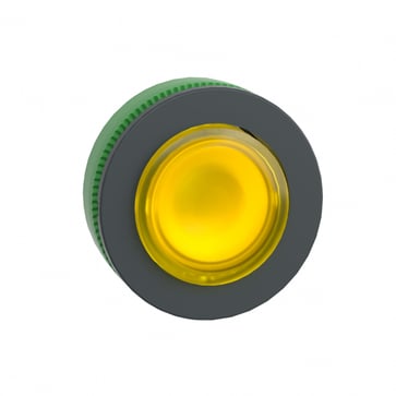 Harmony flush trykknapshoved i plast med kip-funktion f/LED og label under en gul høj trykflade ZB5FH83