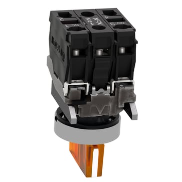 Harmony drejeafbryder komplet med LED og 3 faste positioner i orange 230-240VAC 1xNO+1xNC XB4BK135M5