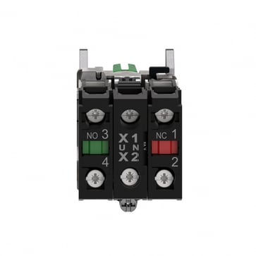 Harmony drejeafbryder komplet med LED og 3 faste positioner i grøn 24VAC/DC 1xNO+1xNC XB4BK133B5