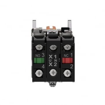 Harmony drejeafbryder komplet med LED og 3 faste positioner i orange 24VAC/DC 1xNO+1xNC XB4BK135B5