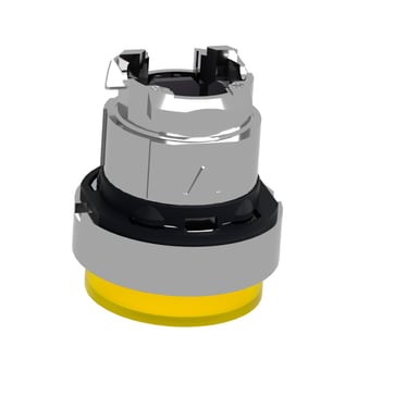 Harmony trykknaphoved i metal for LED med kip-funktion og ophøjet trykflade i gul farve ZB4BH83