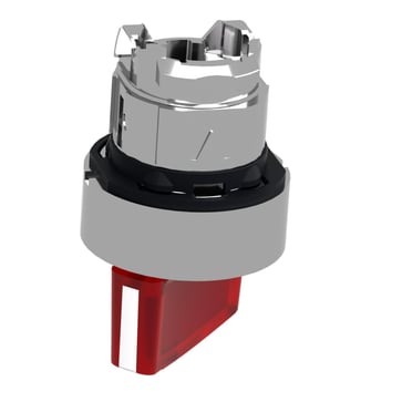Harmony drejegreb i metal for LED med 2 positioner og fjeder-retur fra H-til-V i rød farve ZB4BK1443