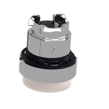 Harmony lampetrykhoved i metal for LED med fjeder-retur og ophøjet trykflade i hvid farve ZB4BW113