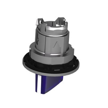 Harmony flush drejegreb i metal for LED med 2 positioner og fjeder-retur fra H-til-V i blå farve ZB4FK1463