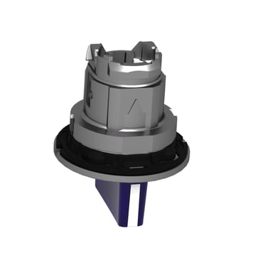 Harmony flush drejegreb i metal for LED med 3 positioner og fjeder-retur fra V-til-M i blå farve ZB4FK1763