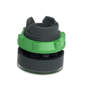 Harmony trykknapshoved i plast for LED med kip-funktion og plan trykflade i grøn farve ZB5AH033