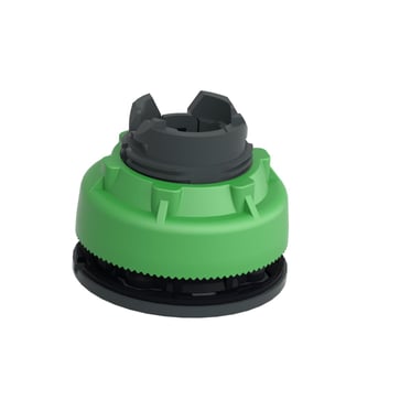 Harmony flush trykknapshoved i plast med kip-funktion f/LED og label under den grønne trykflade ZB5FH033