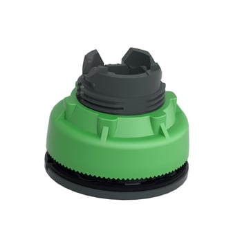 Harmony flush trykknapshoved i plast med kip-funktion f/LED og label under en grøn høj trykflade ZB5FH33