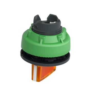 Harmony flush drejegreb i plast for LED med 2 positioner og fjeder-retur fra H-til-V i orange farve ZB5FK1453