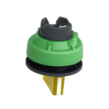 Harmony flush drejegreb i plast for LED med 3 positioner og fjeder-retur til midt i gul farve ZB5FK1583