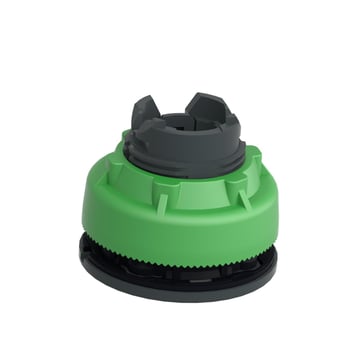 Harmony flush lampetrykshoved i plast for LED med fjeder-retur og plan trykflade i grøn farve ZB5FW333