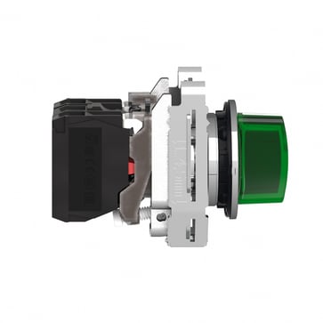 Harmony flush drejeafbryder komplet med LED og 3 faste positioner i grøn 110-120VAC 1xNO+1xNC, XB4FK133G5 XB4FK133G5