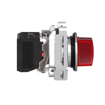 Harmony flush drejeafbryder komplet med LED og 3 faste positioner i rød 24VAC/DC 1xNO+1xNC, XB4FK134B5 XB4FK134B5