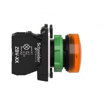 Harmony signallampe komplet med LED i orange farve og 110-120VAC forsyning XB5AVG5